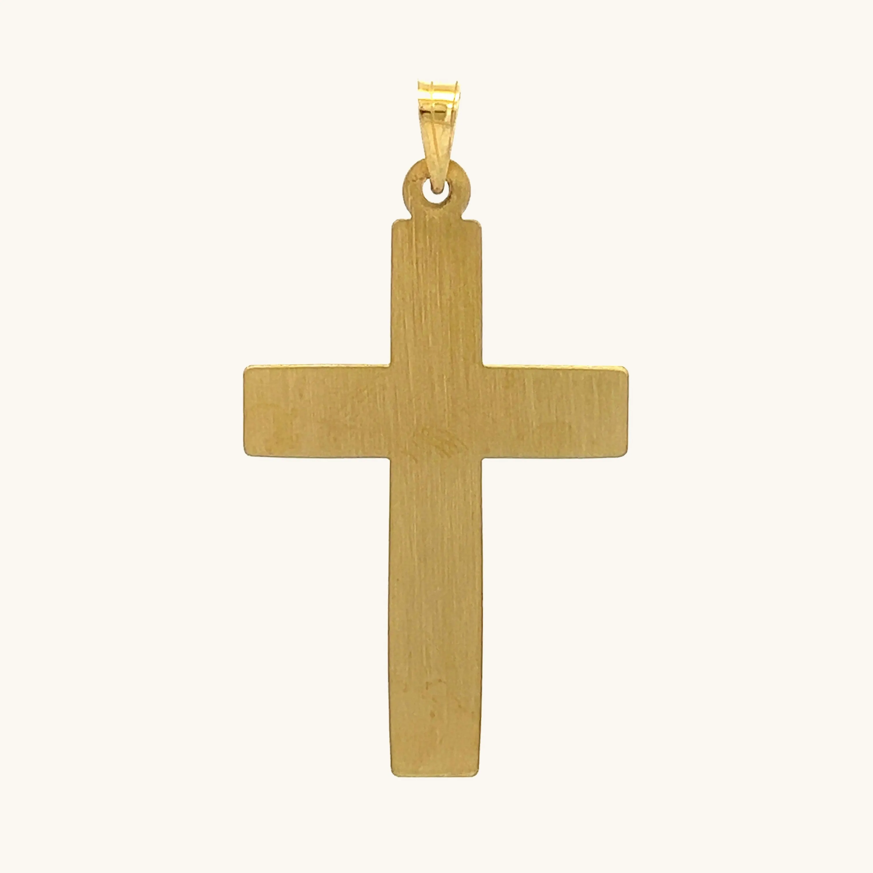 14K TWO-TONE GOLD WEAVE-TEXTURED LARGE INRI CRUCIFIX
