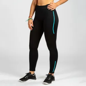 500 Women's Cross Training Seamless Leggings - Black/Blue