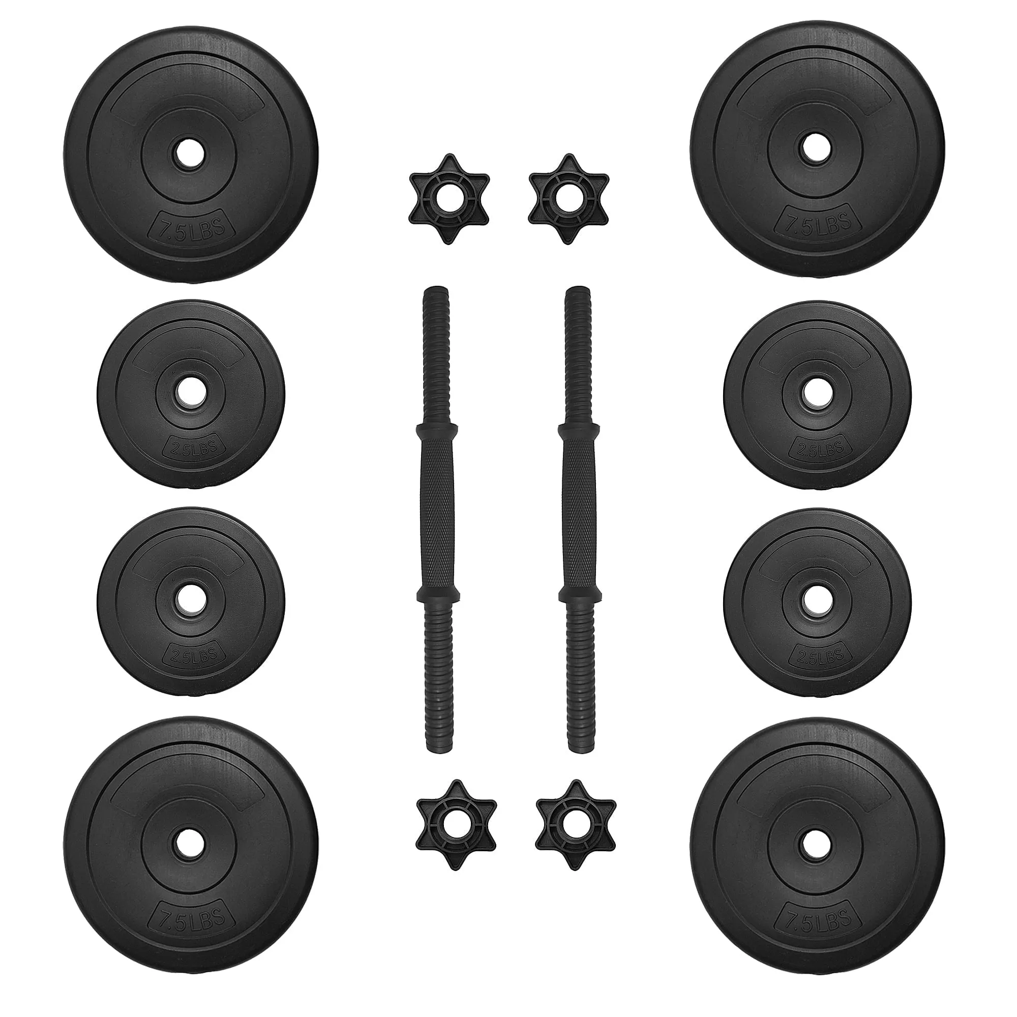 Adjustable Vinyl Dumbbell Set, 40 lbs (20 lbs Pair), Black