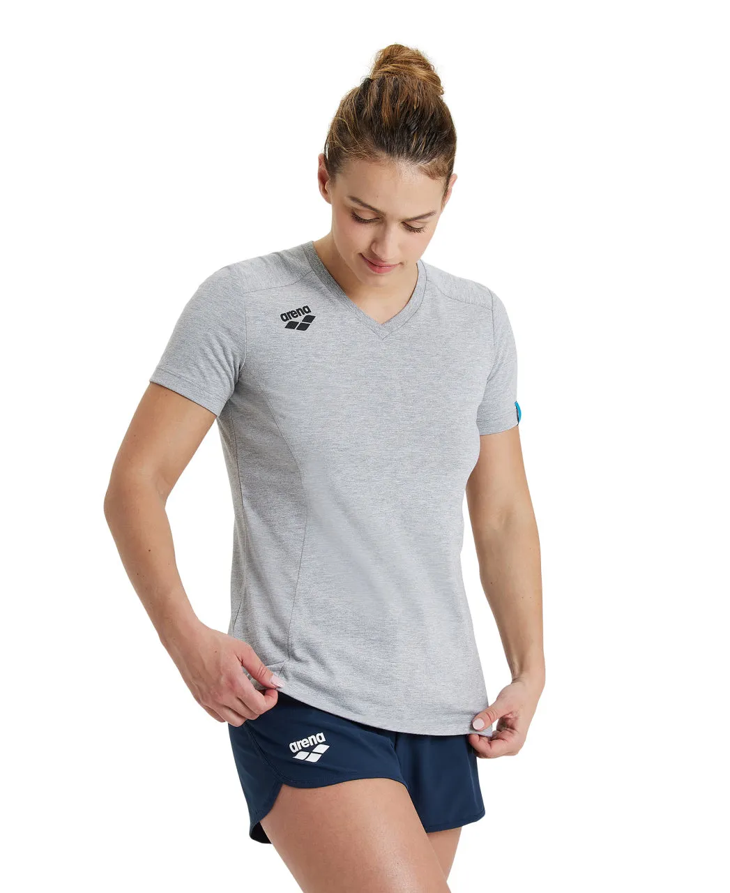 Arena Team Women's Panel T-Shirt - Medium Grey Heather