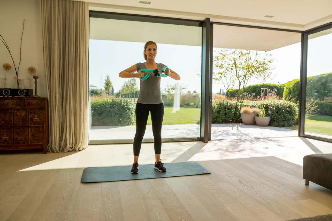 Durable Fitness Mat Tone Mat 500 - 170 cm x 62 cm x 8 mm - Grey