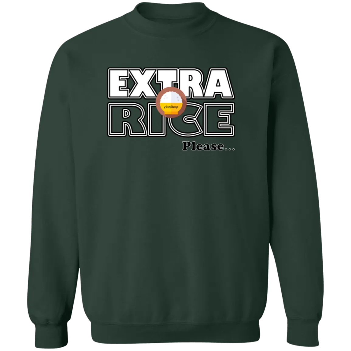 Extra Rice Please Unisex Crewneck Pullover Sweatshirt