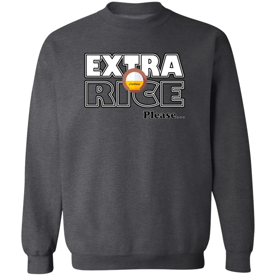 Extra Rice Please Unisex Crewneck Pullover Sweatshirt
