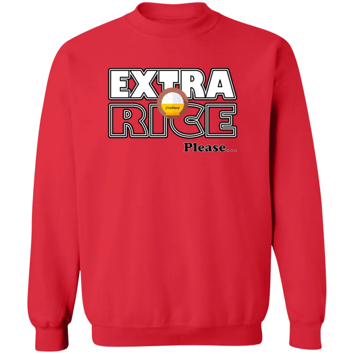 Extra Rice Please Unisex Crewneck Pullover Sweatshirt
