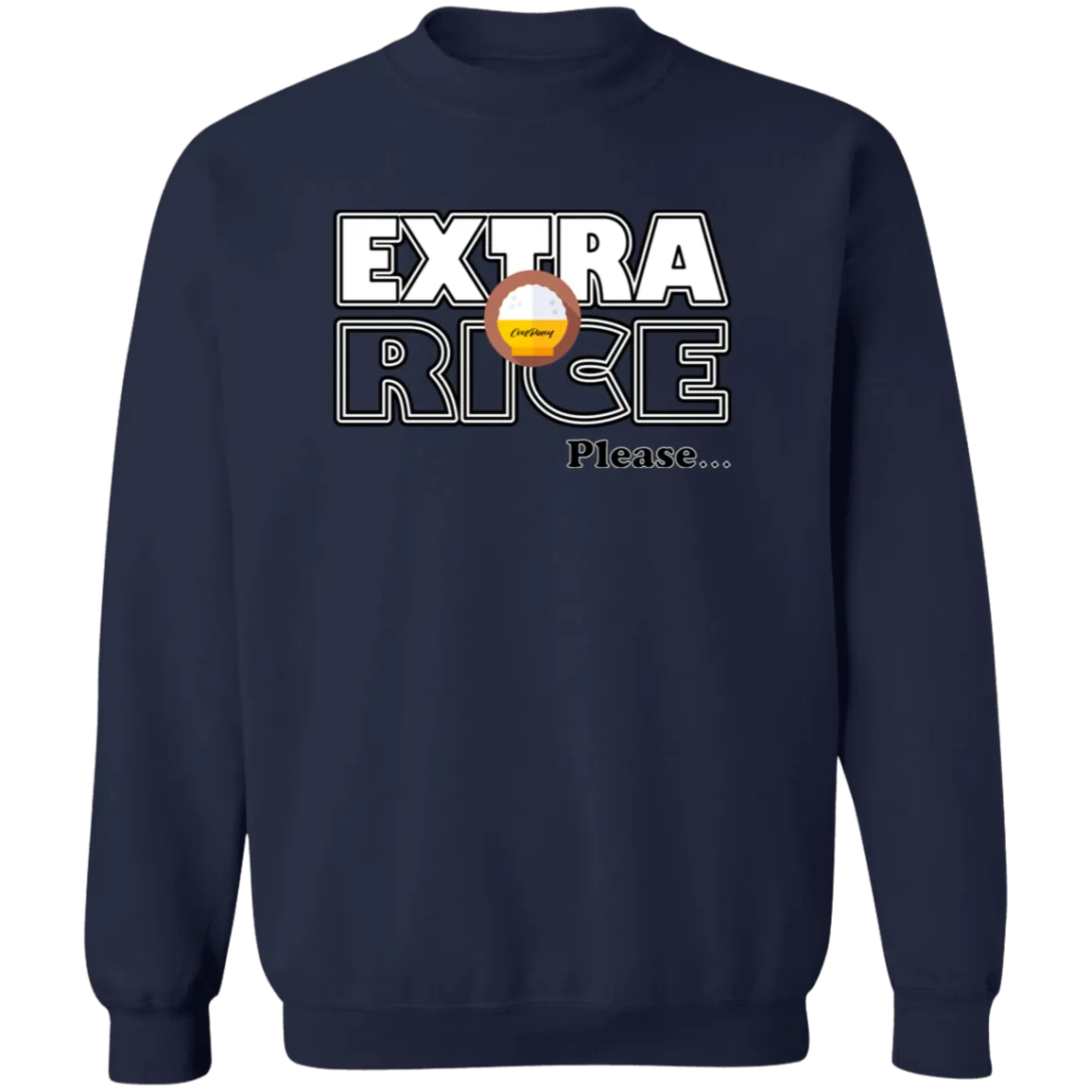 Extra Rice Please Unisex Crewneck Pullover Sweatshirt