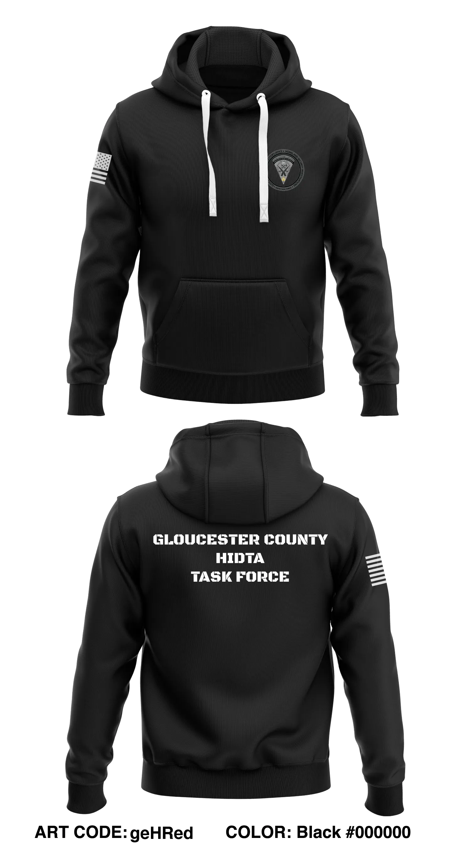 Gloucester County High Intensity Drug Trafficking Area TF - OD Green Store 1  Core Men's Hooded Performance Sweatshirt - geHRed