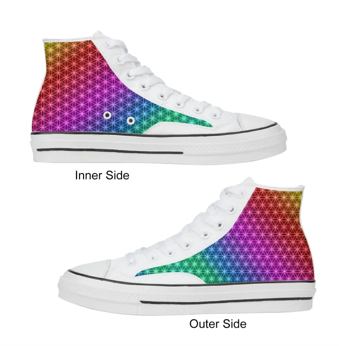 High Top Canvas Shoes - Flower of Life
