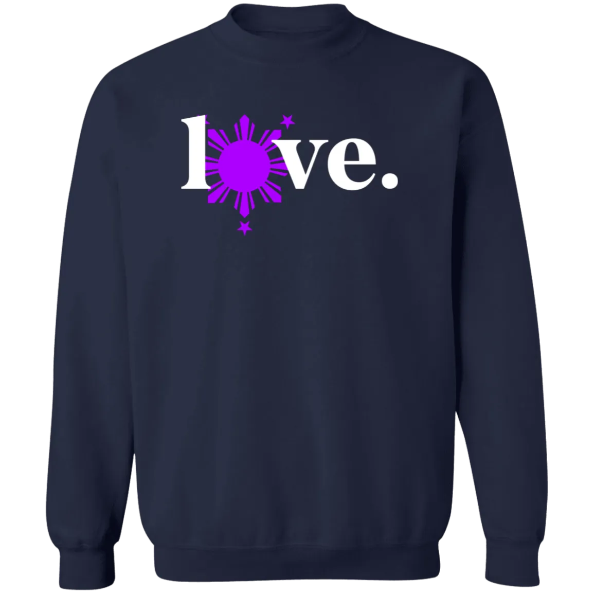 Love with Purple Sun and Stars Unisex Crewneck Pullover Sweatshirt