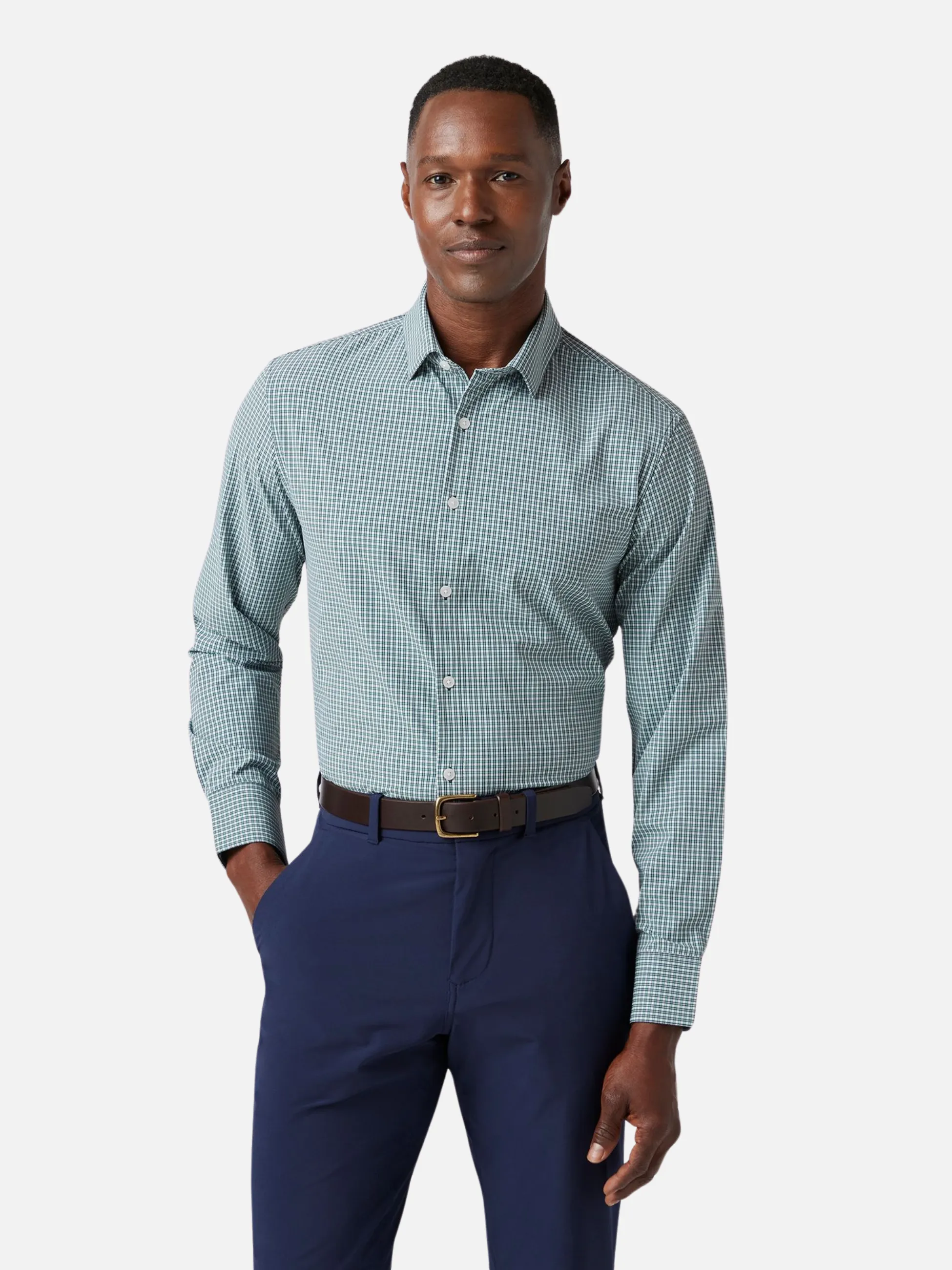 Mizzen   Main Leeward LS Dress Shirt - Fir Winston Check