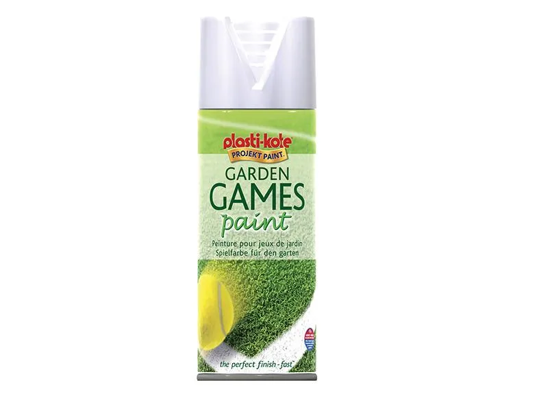 Plastikote Garden Games Spray Paint White 400Ml