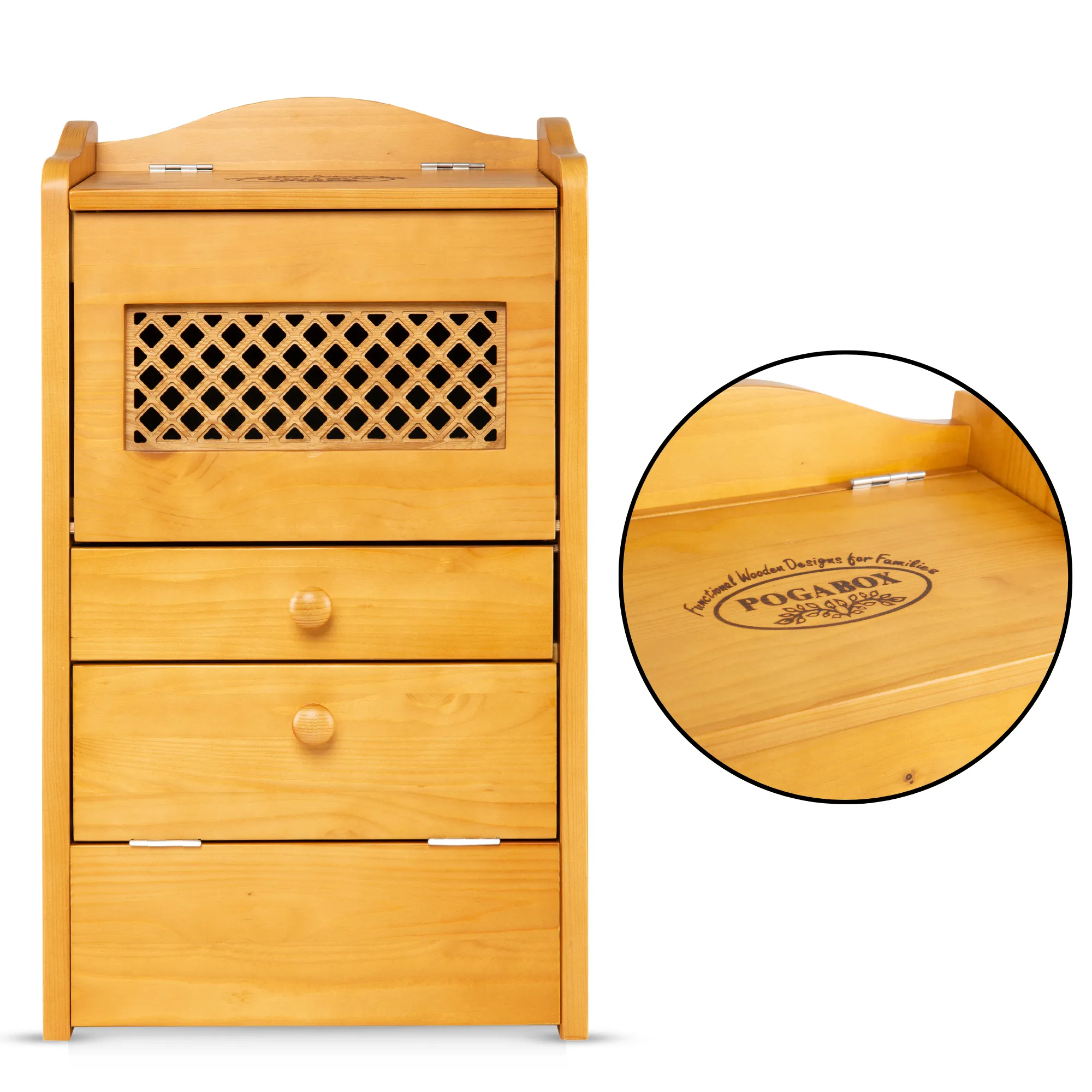 POGABOX™ Classic Potato, Onion, Garlic, Vegetable Storage Bin for Kitchen Organization| Mountable on Wall Floor or Pantry - HONEYCOMB
