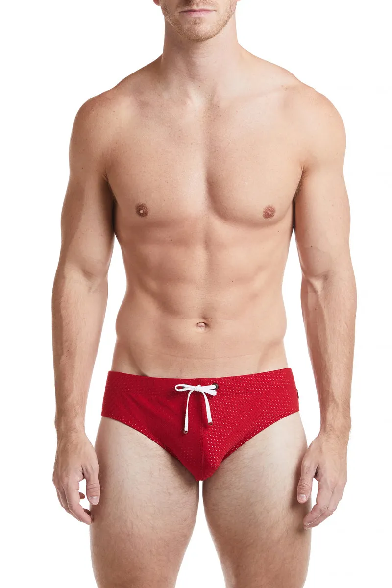 Red - COLYN Athletic Mesh Bikini Swim Brief