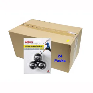 Wilson Staff Double Yellow Dot Squash Balls (Case of 72 Balls)