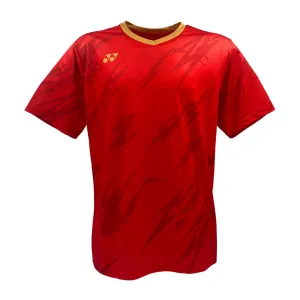 Yonex YTM8 Mens Badminton T-Shirt - Red / Gold